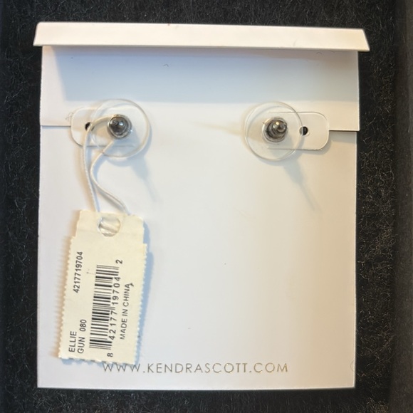 Kendra Scott | NWT Ellie Gunmetal Black Drusy Stud Post Earrings - Picture 5 of 6